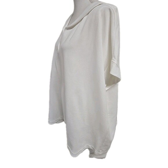 J Jill Love V-Neck Short Sleeve Shirt 100% Cotton White Women’s Plus Size 3X - Picture 2 of 9